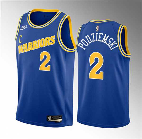 Men%27s Golden State Warriors #2 Brandin Podziemski Royal 2023 Draft Classic Edition Swingman Stitched Basketball Jersey Dzhi
